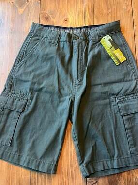 New Official Boy Scouts of America Youth Canvas Uniform Cargo Shorts Green Size